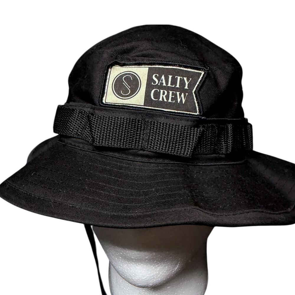 Salty Crew Alpha Tech Black Adjustable Boonie Hot Weather Type II Size 7.5 7 1/2 - Picture 2 of 8